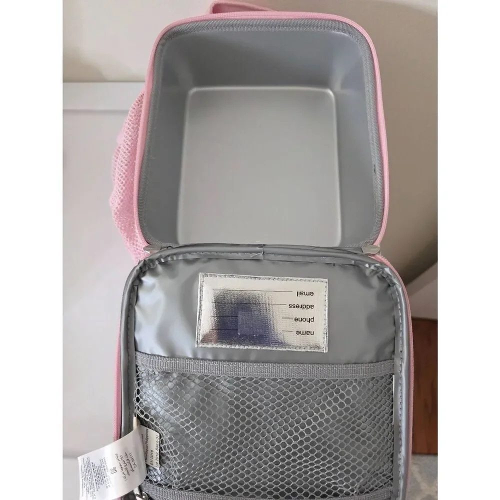 Pottery Barn Mackenzie Classic Pink Dino Dinosaur Lunch Bag NWOT